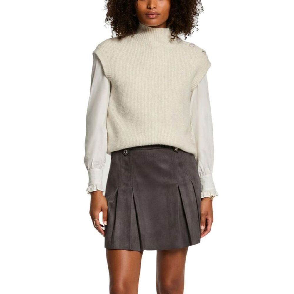 Morgan De Toi Beige Polyester Sleeveles Women's Sweater